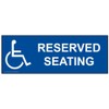 ComplianceSigns.com Reserved Seating Label Decal, 14x5 in. Vinyl for Accessible