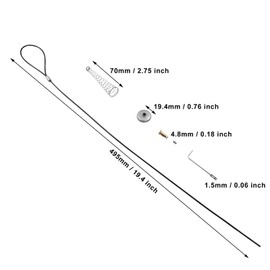 Hordion 1 Sets Fence Gate Latch Cable Pull, Cable Replacement Gate Opener, Black Spring with Adjustable Door for Metal Fence, Garden Wooden Door, Door Springs to Close