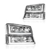 DimFlux LED DRL Headlight Headlights Assembly Kit Compatible with 2003-2006