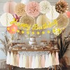 58PCS Boho Birthday Party Decorations Gold Brown Pink White Tissue