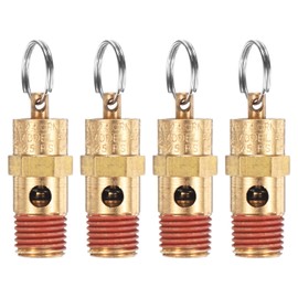 M METERXITY 4-Pack Air Compressor Pressure Release Safety Valve, 1/4" NPT Male 125 PSI Brass Threaded Automatic Air Vent Safety Control Valve