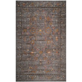 SAFAVIEH Classic Vintage Collection Area Rug - 5' x 8', Grey & Gold, Oriental Distressed Cotton Design, Easy Care, Ideal for High Traffic Areas in Living Room, Bedroom (CLV304A)