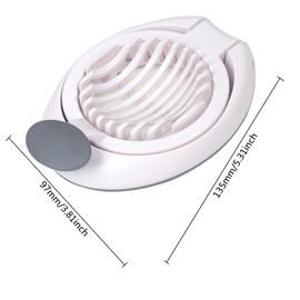 Egg Slicer, Strawberry Cutter with Stainless Steel Wire, Multifunctional Egg Cutter for Evenly Slicing Boiled Eggs, Ham, Banana, Kiwi and Strawberry(White)