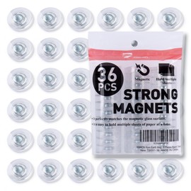 TOWON Rare Earth Magnets Large, Strong Magnets for Glass Whiteboard and Dry Erase Board, 12 Pieces Round Clear