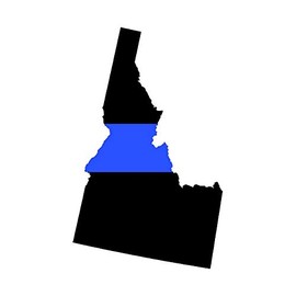 Idaho State Shaped Thin Blue Line Sticker Self Adhesive Vinyl Decal FA Graphix ID V2-3.10 Wide