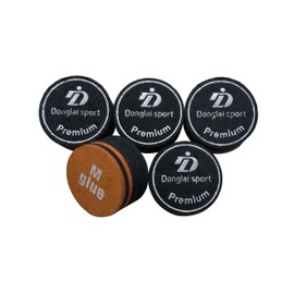DDonglai 5PCS Packed Black/Brown Premium Laminated Billiard Cue Tips, Laminated Pool Cue Tips, Max Grip Power Cue Tips-M Hardness
