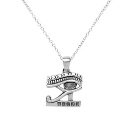 81stgeneration Women's Men's 925 Sterling Silver Eye of Horus Egyptian Pendant Necklace, 46 cm