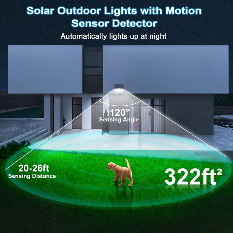 SEZAC Solar Lights Outdoor - 150 LED, 6 Pack with