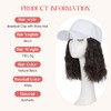 S-noilite Hat Wigs for Women White Baseball Cap with Synthetic
