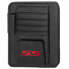 Annloysky Leather Sunglass Holder Compatible with Chevy Camaro SS Accessories, Car Card Sleeve Pocket Organizer, Car Visor Document Holder for Chevy SS Owners