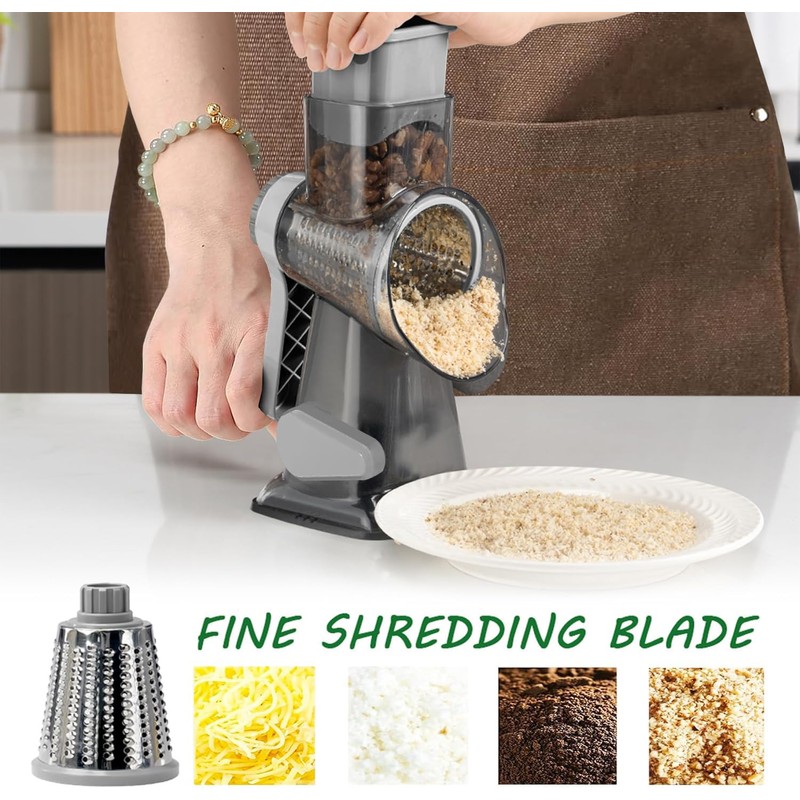 Dachenus Cheese Grater Rotary Cheese Grater,Versatile Cheese Shredder,Blades for Shredding,