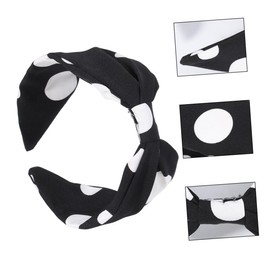 Ipetboom Wave Dot Hair Band Knot Headband Fashionable Hair Accessory for Women and Girls Chic White Dot Black for Everyday Wear and Special Occasions
