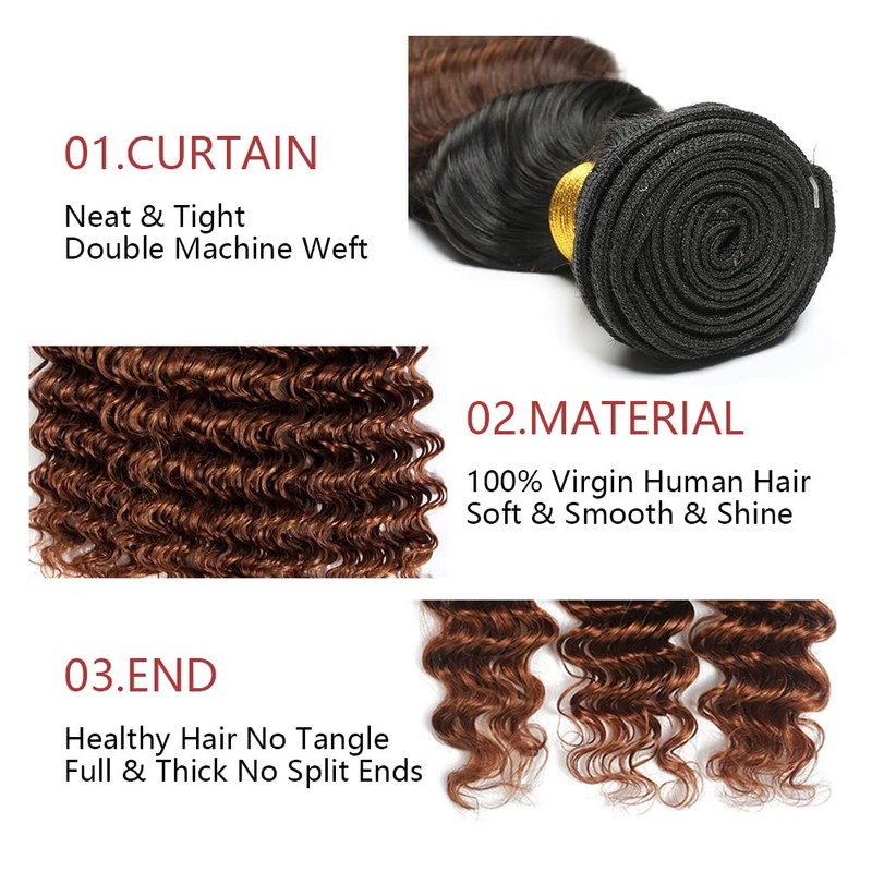 lorauroga 3LO 1B30 Deep Human Hair 3 Bundle 18 20
