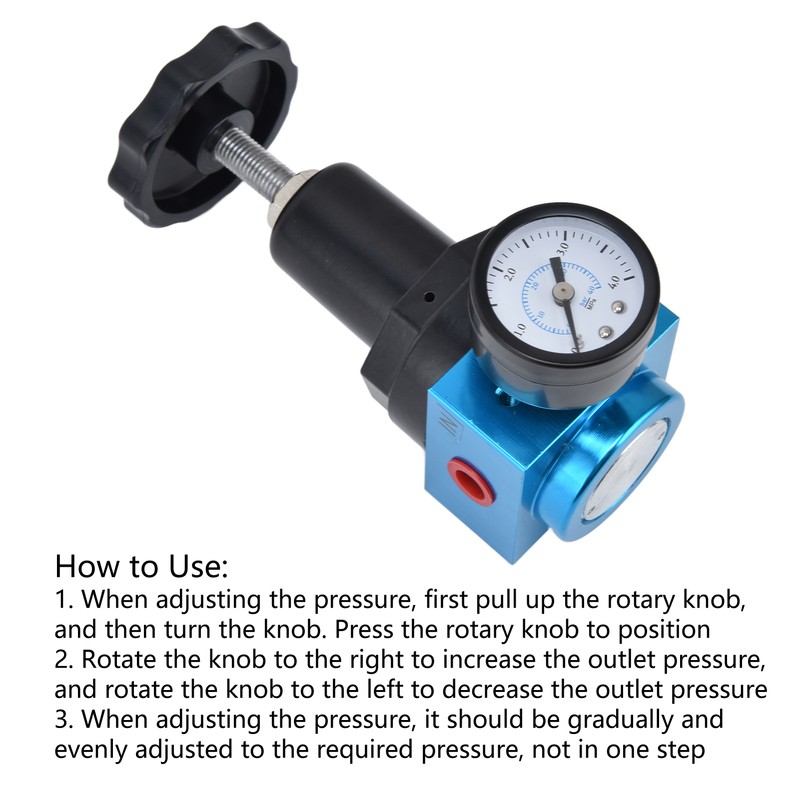 Air Pressure Regulator Miniature Pneumatic Reducing Valve Regulating Control GaugeQTYH‑08