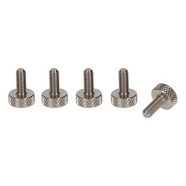 PrecisionGeek M5 x 10mm Flat Knurled Thumb Screws (Set of 5) - Stainless Steel