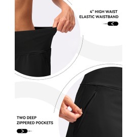 G Gradual High Waisted Golf Skirts Tennis Skirt Zipper Pockets Athletic Skorts for Woman Workout Casual (Black. XS)