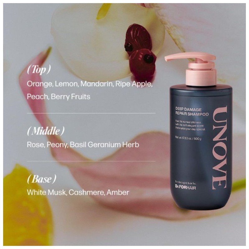 UNOVE Deep Damage Repair Shampoo 500g*2ea, Type:Cherry Blossom + Sweet