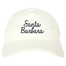 Fashionisgreat Santa Barbara CA Script Chest Dad Hat White
