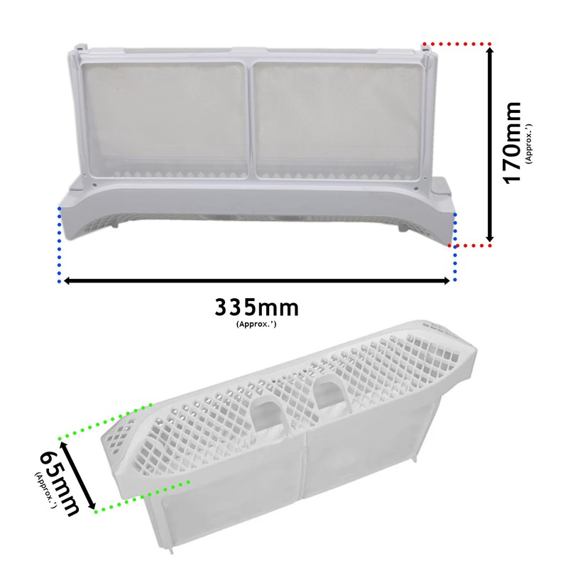 SPARES2GO Lint Screen Fluff Filter for White Knight B96V8W B93V7W