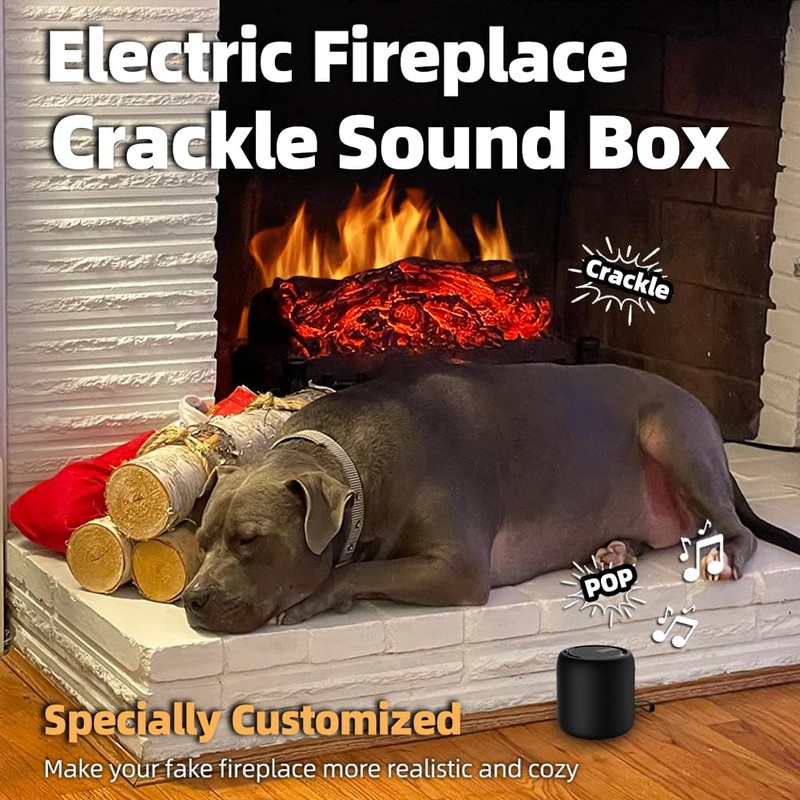 Fireplace Crackler Sound Box for Electric Fireplace with Remote Control,