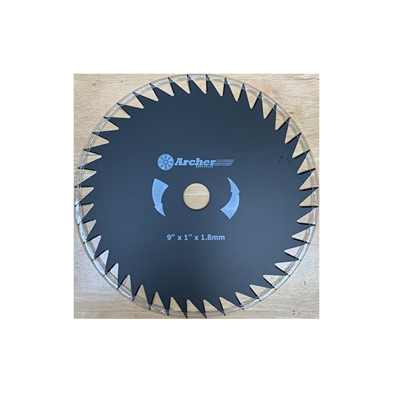 Archer 9" Brushcutter Trimmer Brush Blade 40 Tooth 1" Arbor