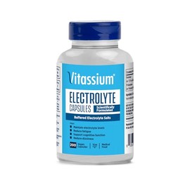 Vitassium Electrolyte Capsules, Electrolytes for High Sodium Diets (500mg Sodium - 100mg Potassium), Unflavored, 200 Salt Pills (Size 0)