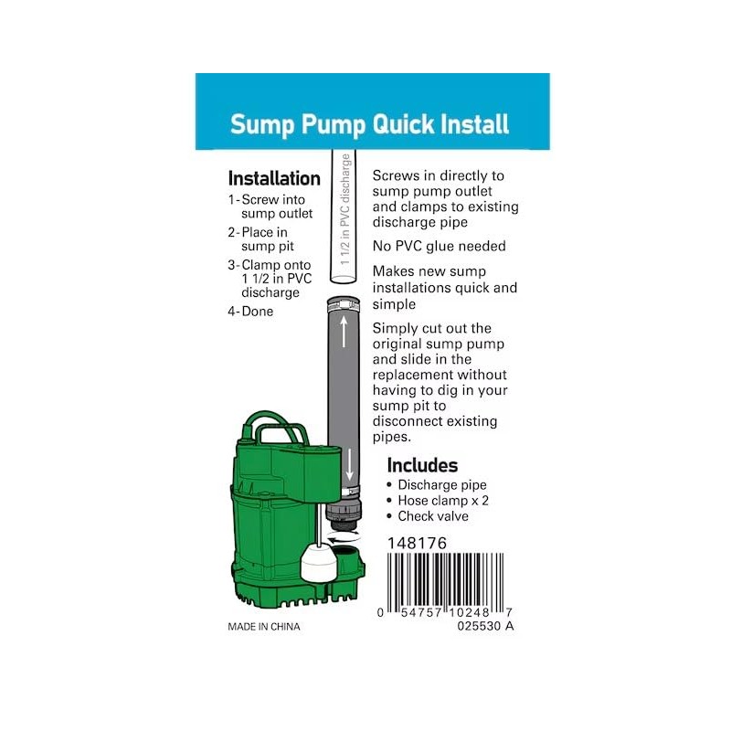 Star Water Sump Pump Quick Install Check Valve #148176