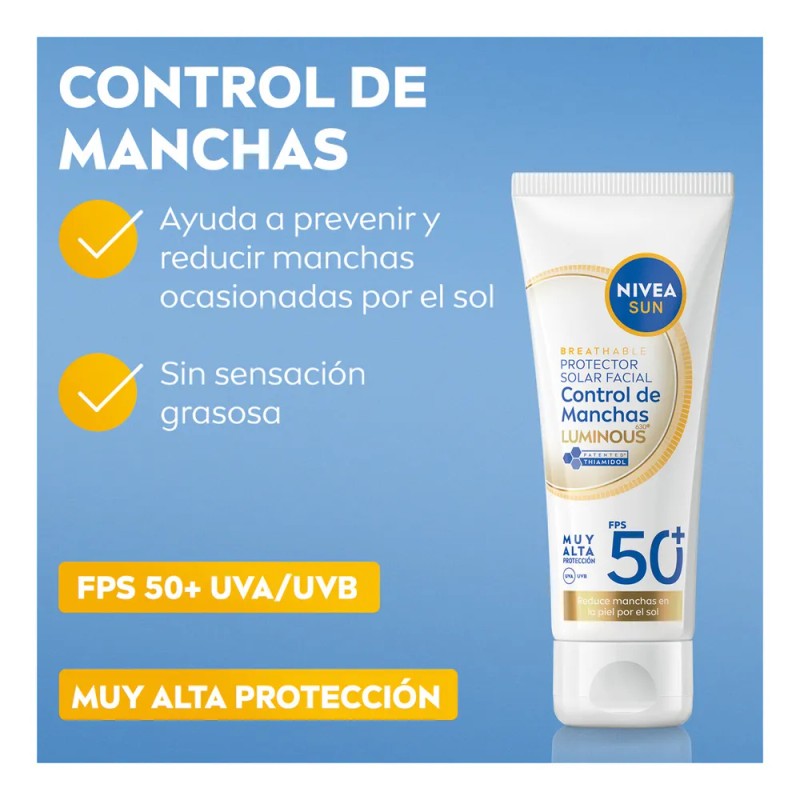 Protector Solar Facial NIVEA SUN Control De Manchas Luminous 630°