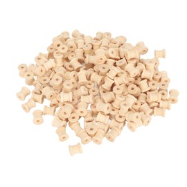 200Pcs Wooden Spools 0.55in 0.51in Unfinished Polished Wood Smoothing Wooden Barrel Spools for Threading Decoration