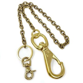 H.N.Z hzwc-013-018 Men's Wallet Chain, Brass Wallet Chain, Gold, Brass