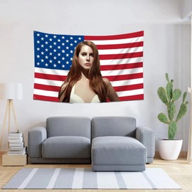 SereneSage Singer Flag 3x5Ft, HD Printing Tapestry Banner with Brass Grommets,Wall Hanging Tapestries Bedroom Living Room Aesthetic Decorative (Red)