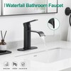 VOTON Matte Black Waterfall Bathroom Faucet, Single Handle 1 or
