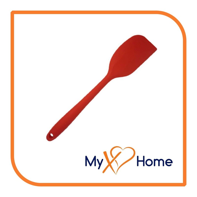 MyXoHome 8" Red Silicone Spatula & Slotted Turner Set by
