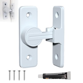 Sliding Door Lock, 90° Deadbolt Lock, No Drilling for Door Lock Indoor, Sliding Door Lock, Padlock Locks Suitable for All Interior and Exterior Doors (White 90°)