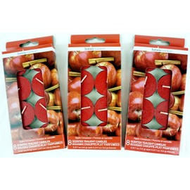 Luminessence(tm) Apple Cinnamon Scented Tealight Candles, 8 Tealight Candles in Each Pack - 3 Packs - Wonderful Aroma - Long Lasting – Inexpensive