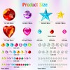 971 pcs Gem Stickers, Star Heart Round Small Stickers for