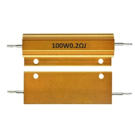 Mdurian 2 x 100 W 0.2 Ohm 5% Aluminium Housing Resistance Load Resistors Tap Wirewound Aluminium Housing Wirewound Resistor Gold for Light Replacement Converter
