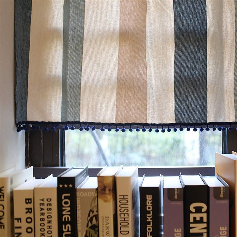 WPKIRA Blackout Cafe Curtains Short Curtains Scandinavian Colorful Striped Curtains