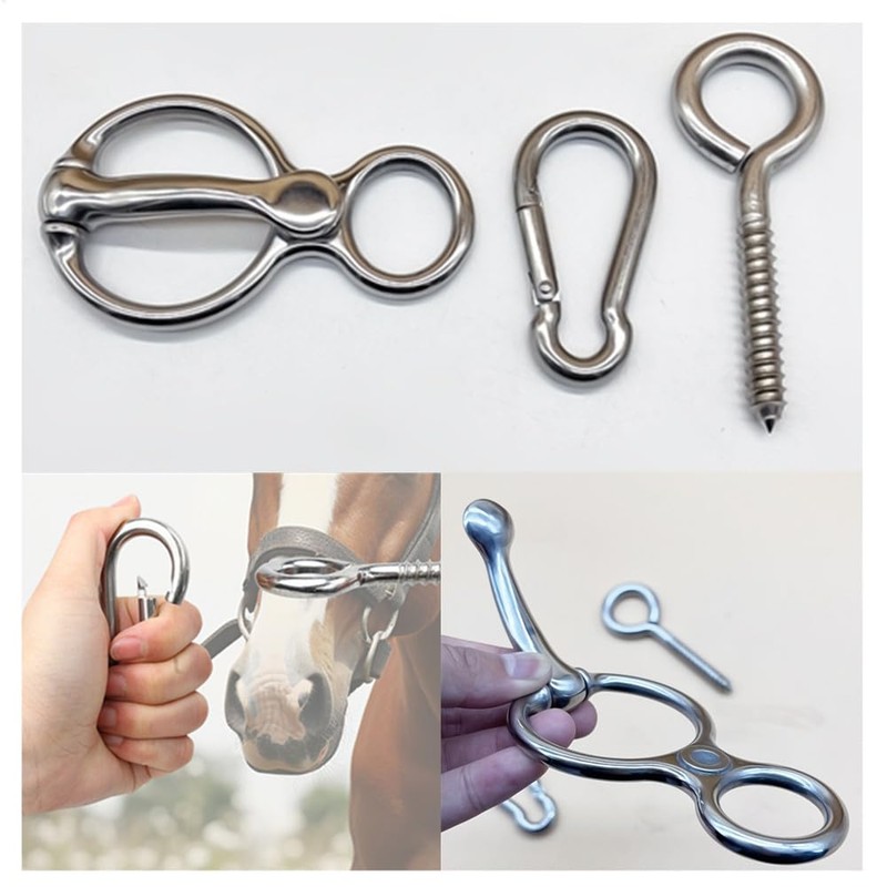 Wanfoou Stainless Steel Horse Tie Ring, Horse Tie Ring Set,