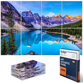 BUBOS 8 Pack Art Acoustic Panels Soundproof Wall Panel,47.2X31.4 Inches Sound Absorbing Panel,Self-Adhesive Decorative Acoustical Wall Panels, Acoustic Treatment for Ceiling Home Office（Banff Park）