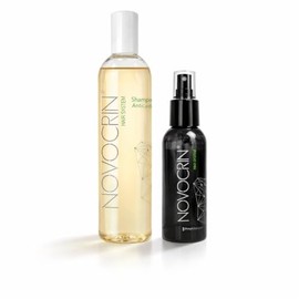 Novocrin Loción y Shampoo - Tratamiento capilar, Inhibe formación de grasa, prolonga el ciclo de vida del cabello con biotecnología - 250  100 ml     