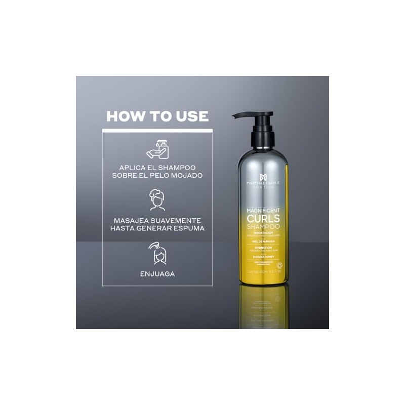 MARTHA DEBAYLE Shampoo MAGNIFICENT CURLS. Boost de hidratación para pelo