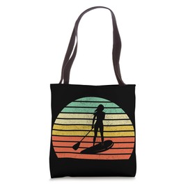 Woman, Girl on an SUP, Stand Up Paddle Board Tote Bag