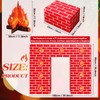 Fullhawl 3D Artificial Red Brick Cardboard Fireplace 39 x 35