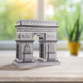 Piececool 3D Metal Puzzles for Adults, Arc De Triomphe Model Kit, France Famous Architecture Building Kit for Men DIY Handcraft Great Gifts for Birhtday Christmas, 41Pcs
