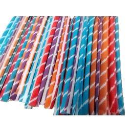 Sweet and Sour Candy Powder Filled Straws - 80 Count of Assorted Orange Cherry Grape Tropical Punch Flavors
