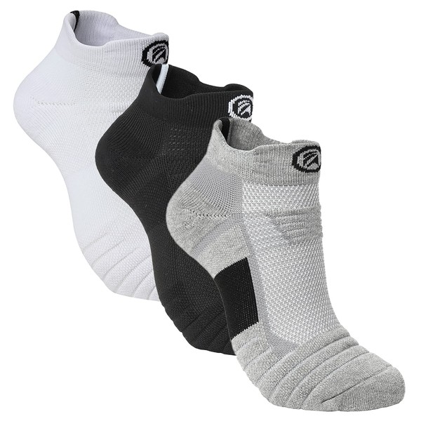 pleasantjapan Men's Sports Socks, Quick Drying, Odor Resistant, Running, Shock Absorption, 3 pairs of short socks