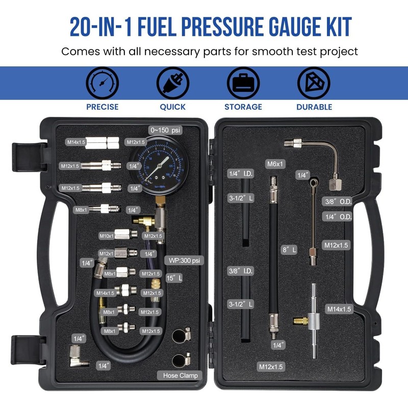 Lichamp Automotive Fuel Pressure Test Kit, Fuel Pump & Rail