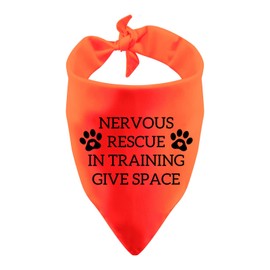 Funny Dog Bandana Anxious Dog Scarf Nervous Rescue In Training Give Space Dog Scarf(Training Give Space)
