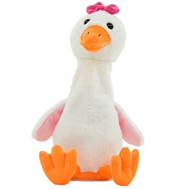 Kögler 75997 Gabi Goose Goose with Bow, Approx. 26 cm Tall, Plush Toy with Playback Function, Chatters Everything and Moves